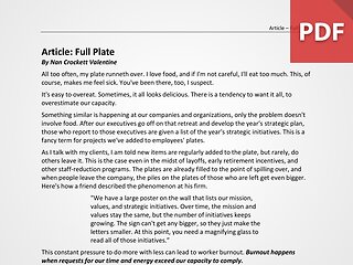 Article: Full Plate