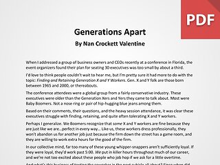 Article: Generations Apart