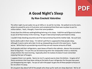 Article: Getting Enough Sleep