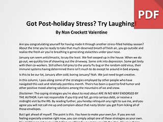 Article: Got Post-Holiday Stress? Try Laughing!