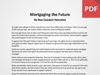 Article: Mortgaging the Future