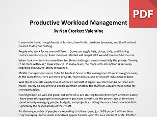 Article: Productive Workload Management
