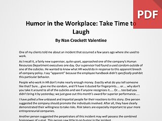Article: Take Time to Laugh