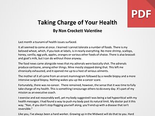 Article: Taking Charge of Your Health