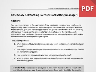 Case Study & Branching Exercise: Goal Setting (Manager)