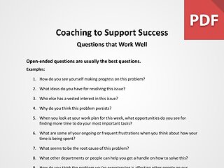 Coaching to Support Success