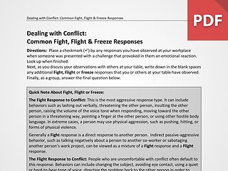 Dealing with Conflict: Common Fight, Flight & Freeze Responses