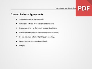 Ground Rules or Agreements
