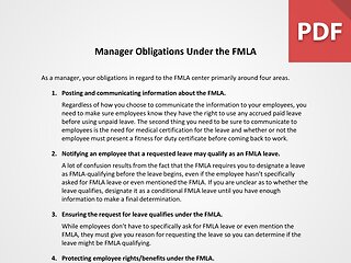 Manager Obligations Under the FMLA