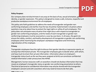 Transgender Employment Policy (Sample)