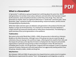 What is a Generation?