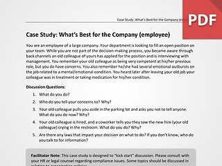 What's Best for the Company