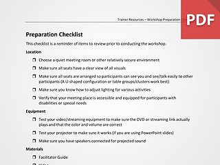 Workshop Preparation Checklist