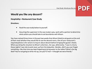 Would You Like Any Dessert?