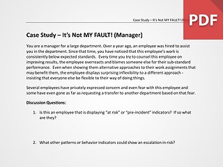 Case Study – It’s Not MY FAULT! (Manager)