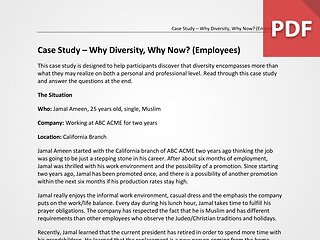 Case Study – Why Diversity, Why Now? (Employees)
