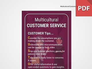 Discussion Card: Multicultural Customer Service