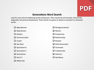 Generations Word Search