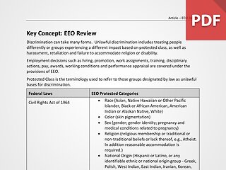 Key Concept: EEO Review