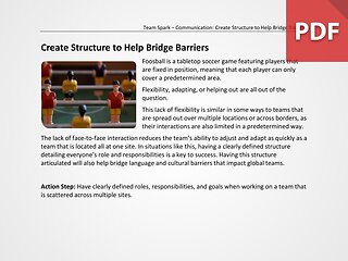 Team Spark: Create Structure to Help Bridge Barriers