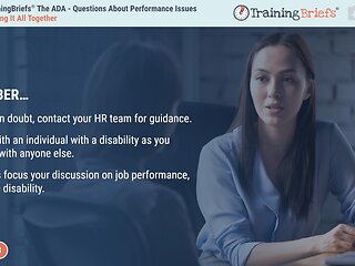 TrainingBriefs® The ADA - Questions About Performance Issues